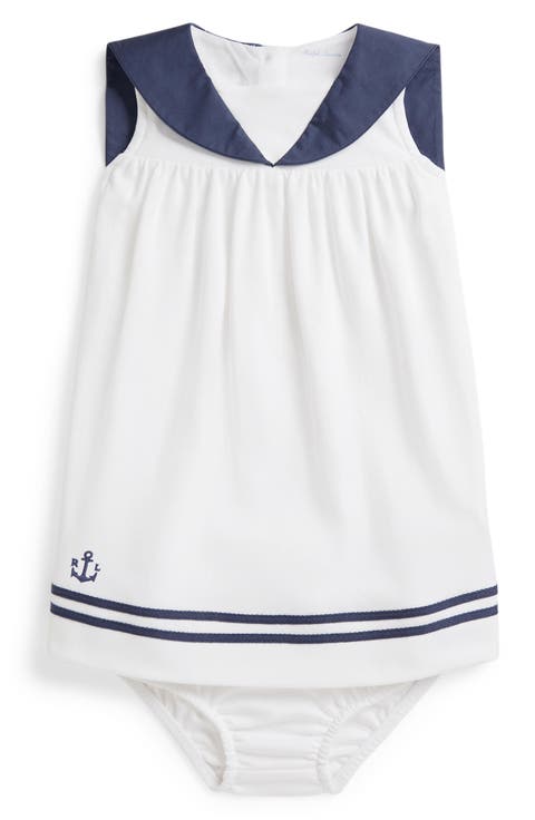Cotton Interlock Sailor Dress & Bloomers Set (Baby)