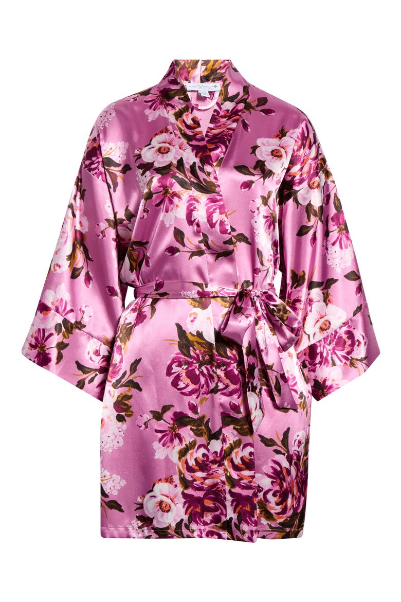 Marina Floral Wrap Robe, Alternate, color, MULBERRY