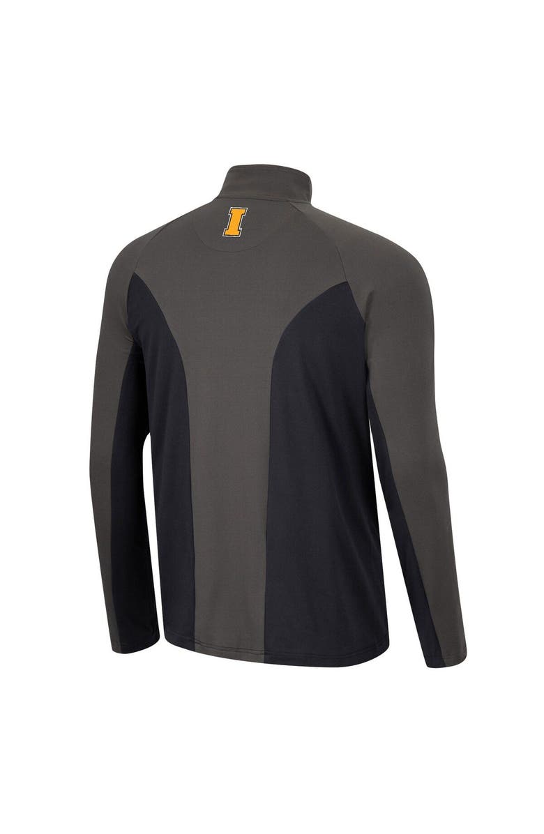 COLOSSEUM Men's Colosseum Black/Charcoal Iowa Hawkeyes Two Yutes Raglan Quarter-Zip Windshirt, Alternate, color, 