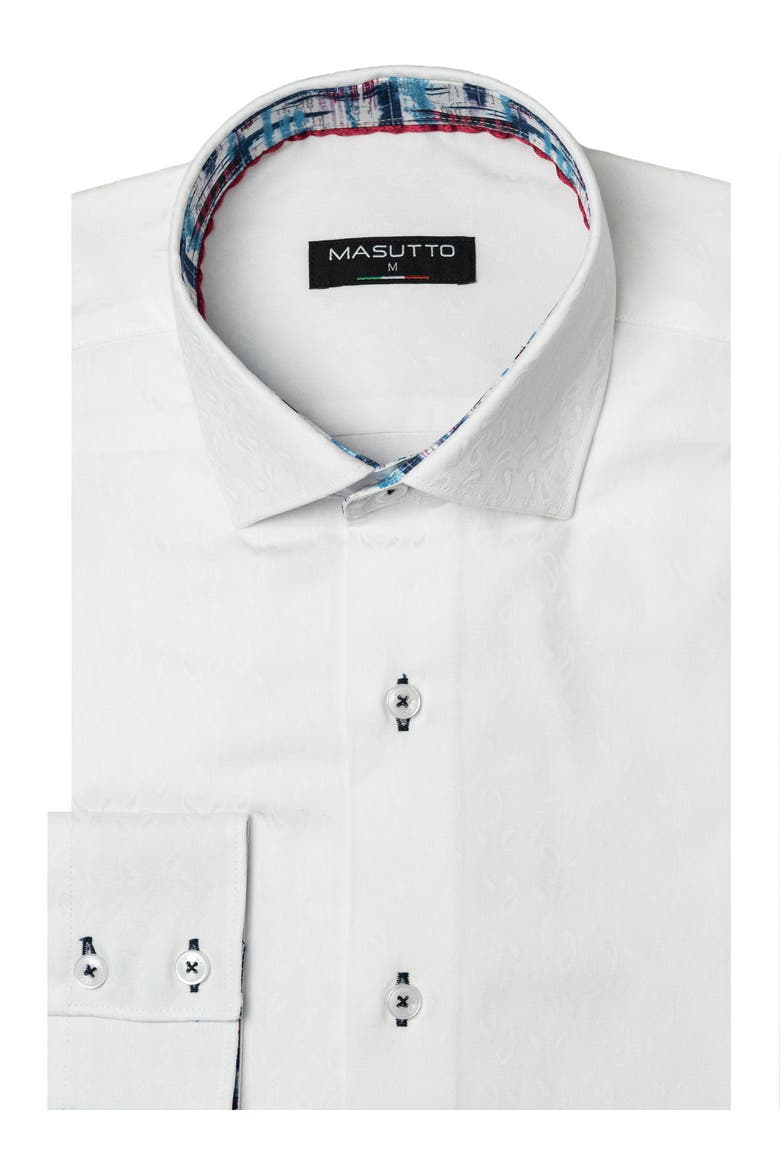 Harbor Jacquard Button-Up Shirt, Main, color, White