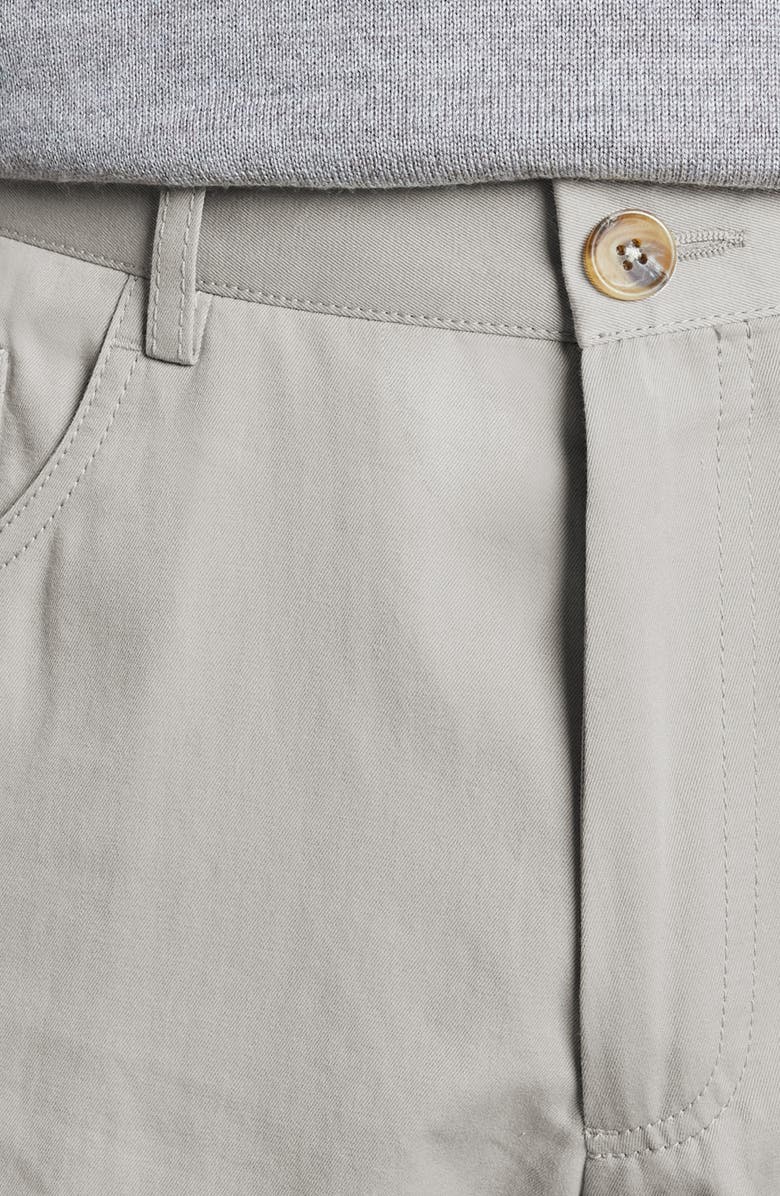 Santorelli Flat Front Cotton & Cashmere Pants, Alternate, color, Taupe