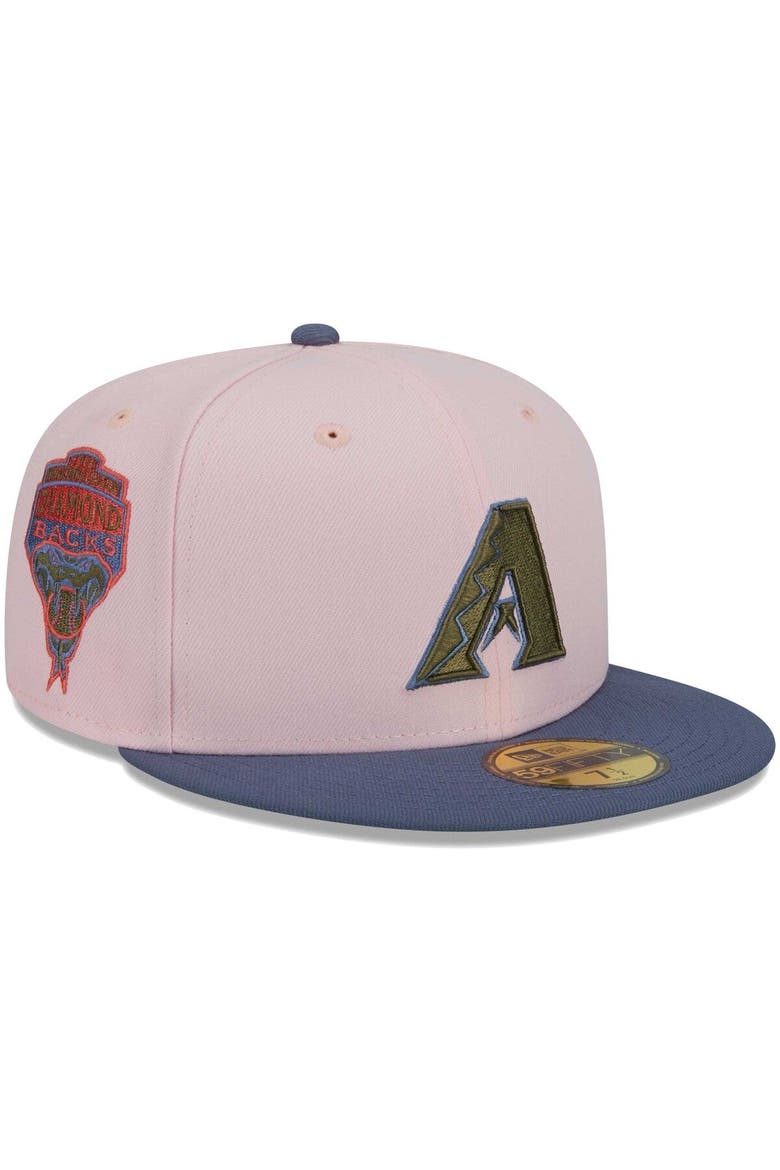 Men's New Era Pink/Blue Arizona Diamondbacks  Olive Undervisor 59FIFTY Fitted Hat, Main, color, Pink