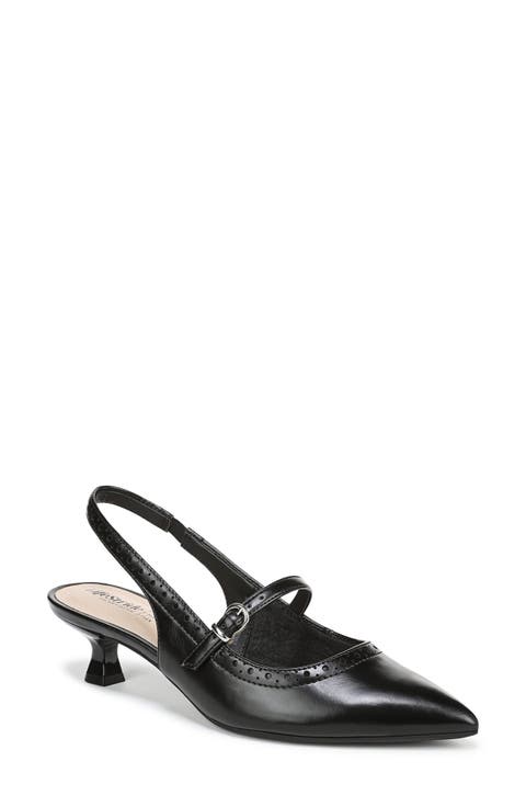 Marilyn Slingback Pointed Toe Kitten Heel Pump (Women)