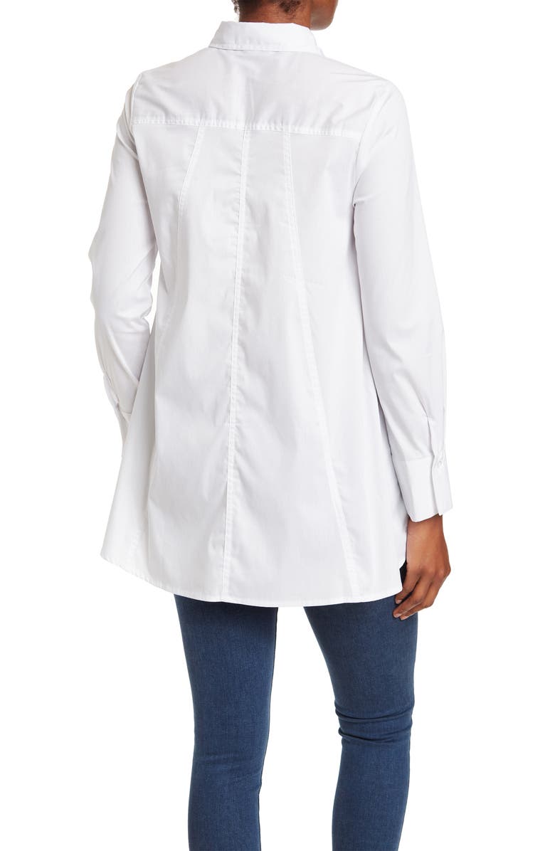 Ellen Tracy High Low Button Up Top, Alternate, color, 