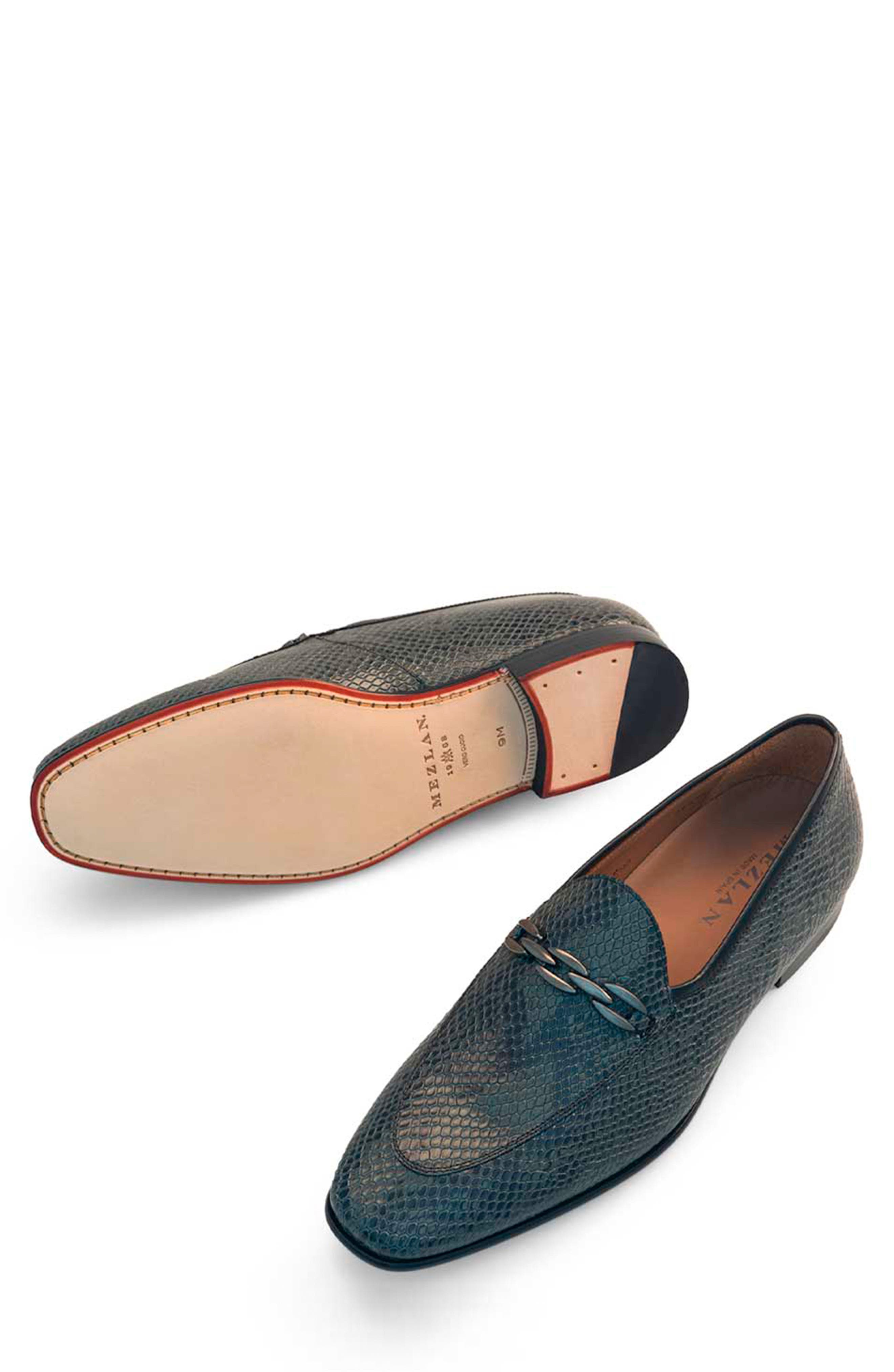 Mezlan Bit Ornament Python Embossed Leather Loafer, Alternate, color, 