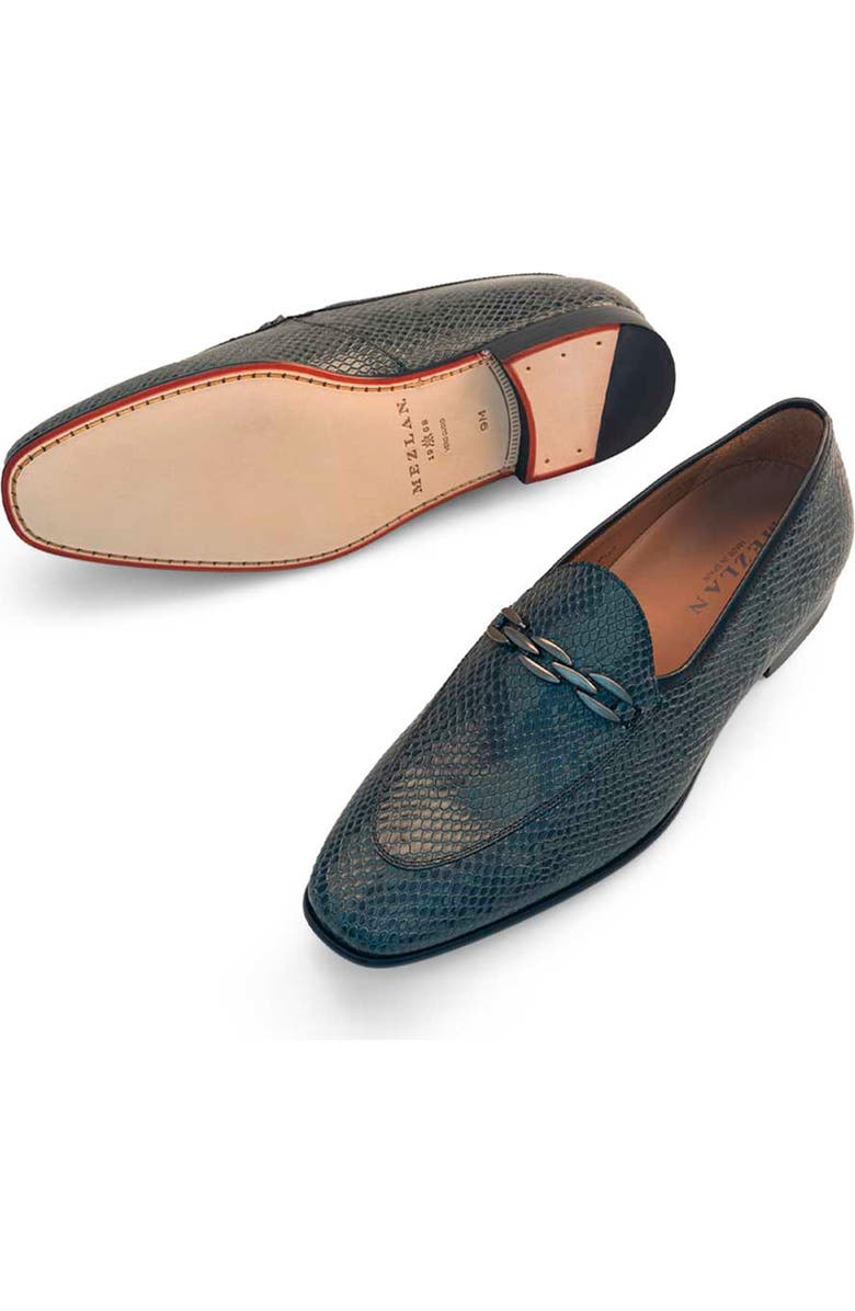 Mezlan Bit Ornament Python Embossed Leather Loafer, Alternate, color,