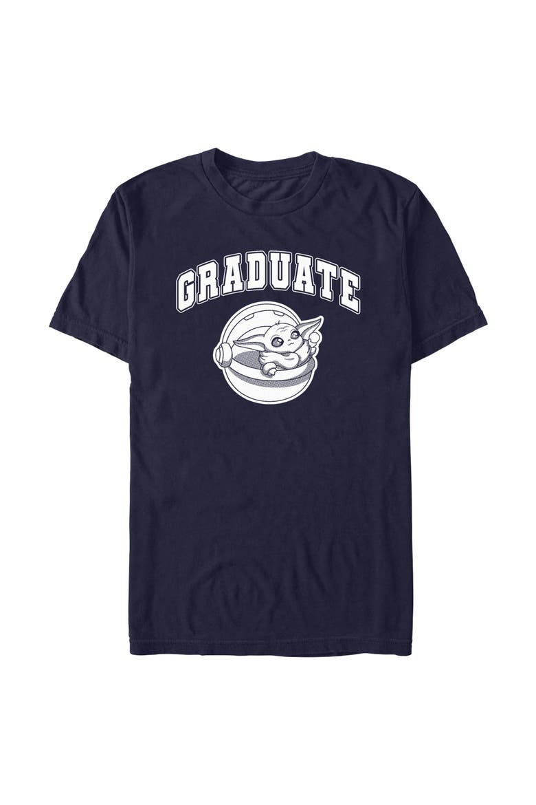 Men's Star Wars The Mandalorian Hover Pam Graduate  Graphic T-Shirt, Main, color, Navy Blue