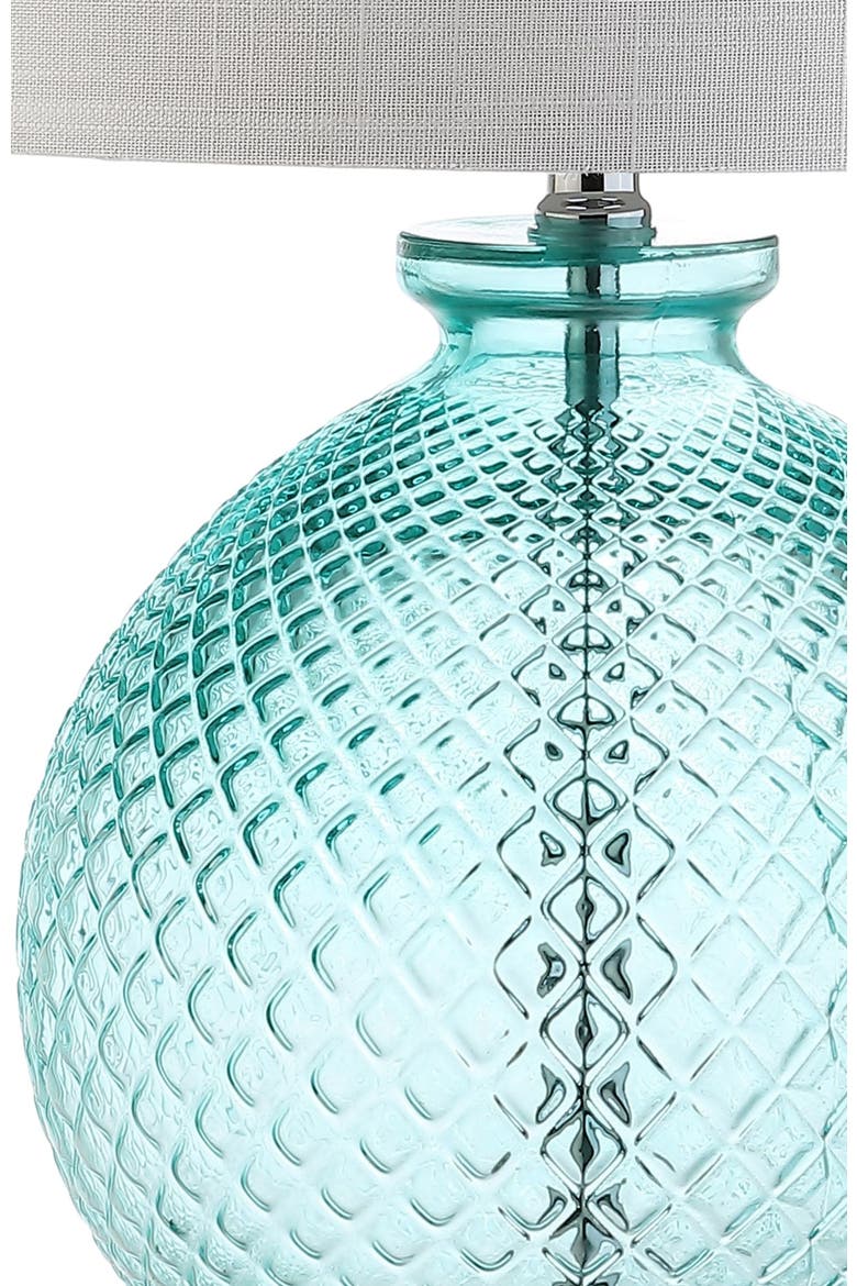 Estelle Glass and Crystal LED Table Lamp, Alternate, color, Aqua/Clear