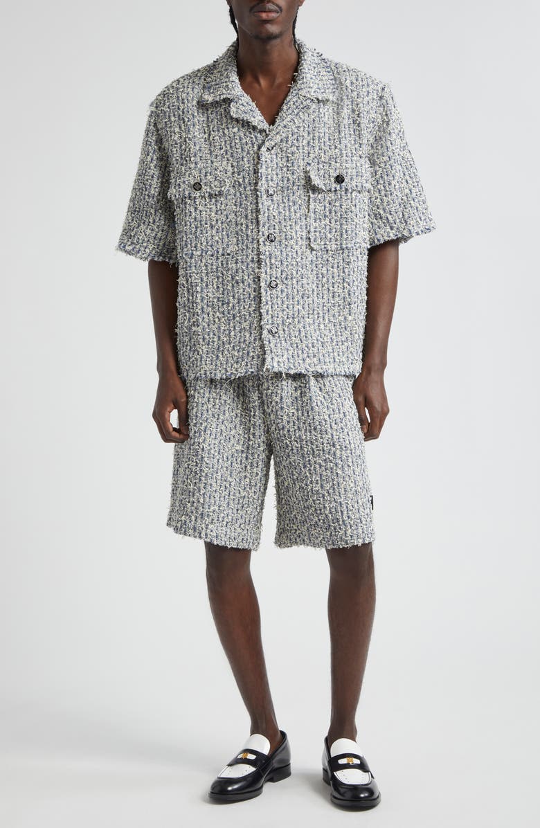 AMIRI Bouclé Tweed Camp Shirt, Alternate, color, 