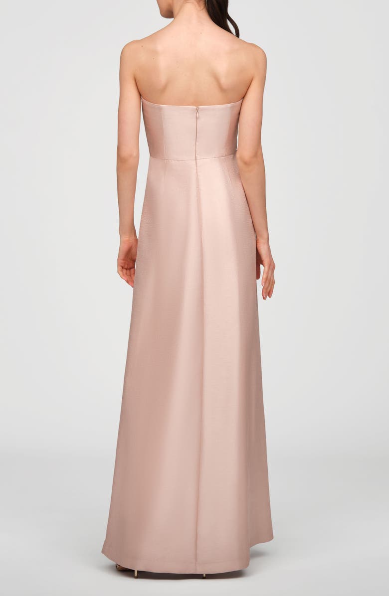 Kay Unger Chandler Embroidered Floral Walk Thru Metallic Organza Gown, Alternate, color, Champagne