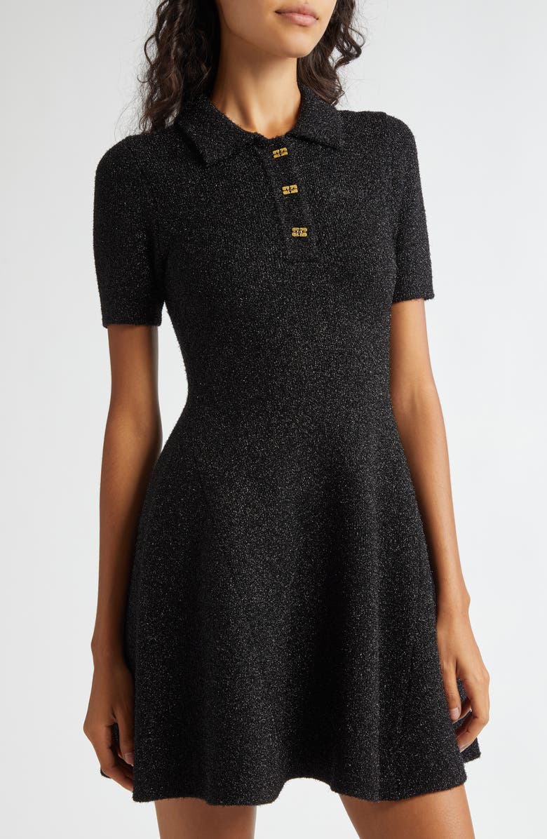 Ganni Sparkle Knit Short Sleeve Minidress, Alternate, color, 