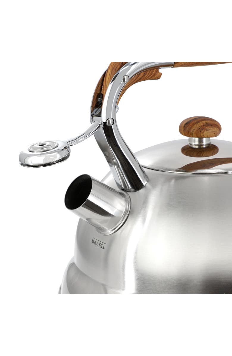 Mr. Coffee Woodmont 2 Quart Stovetop Whistling Tea Kettle, Alternate, color, Silver