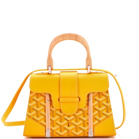 Structured Saigon Top Handle Bag Coated Canvas with Leather Mini