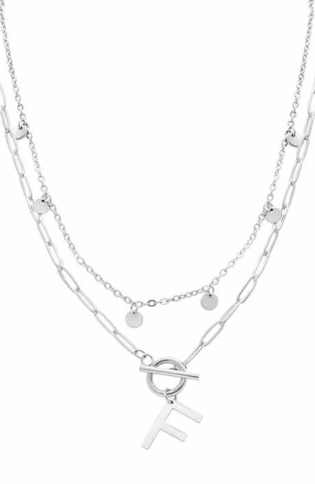 Adornia Toggle Initial Pendant Layered Necklace
