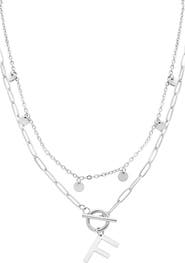 Adornia Toggle Initial Pendant Layered Necklace