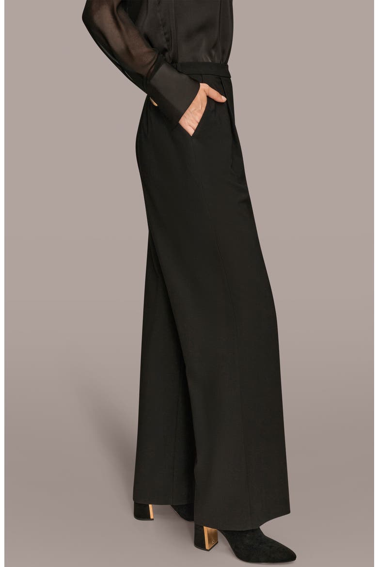 Front Pleat Wide Leg Pants, Alternate, color, BLACK