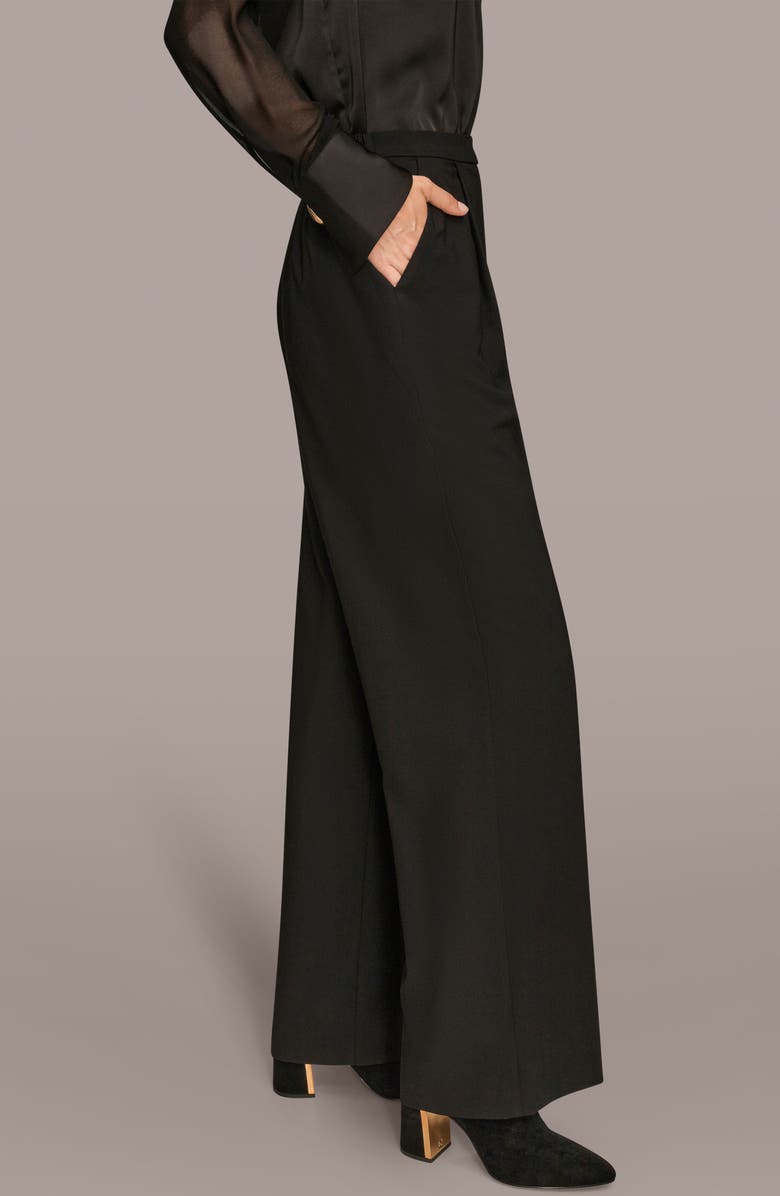 Donna Karan New York Front Pleat Wide Leg Pants, Alternate, color, Black
