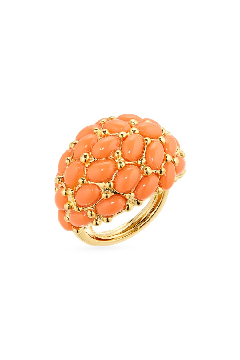 Oval Cabochon Cocktail Ring, Main, color, CORAL