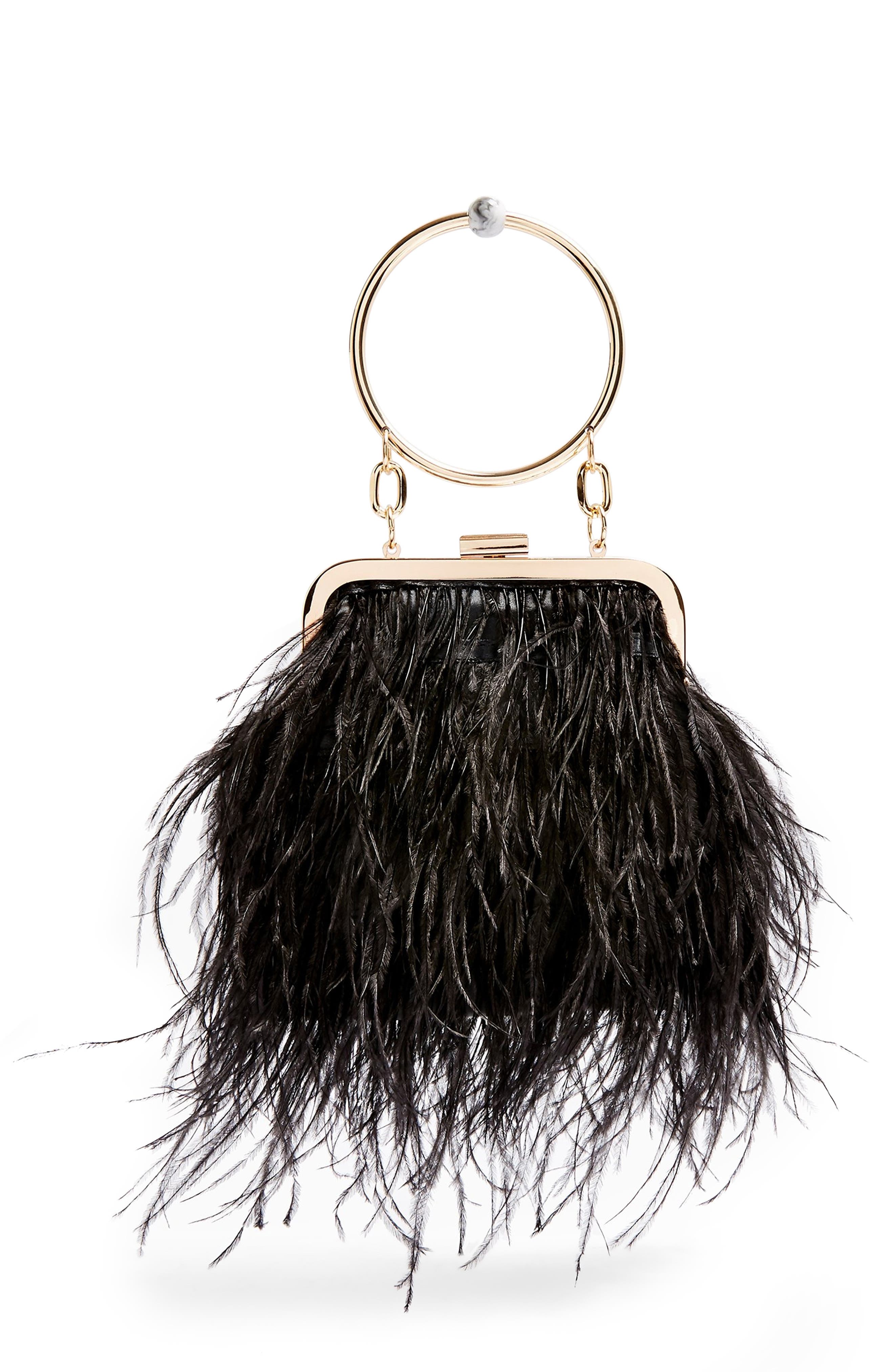 Topshop Frosty Feather Handbag, Main, color, 