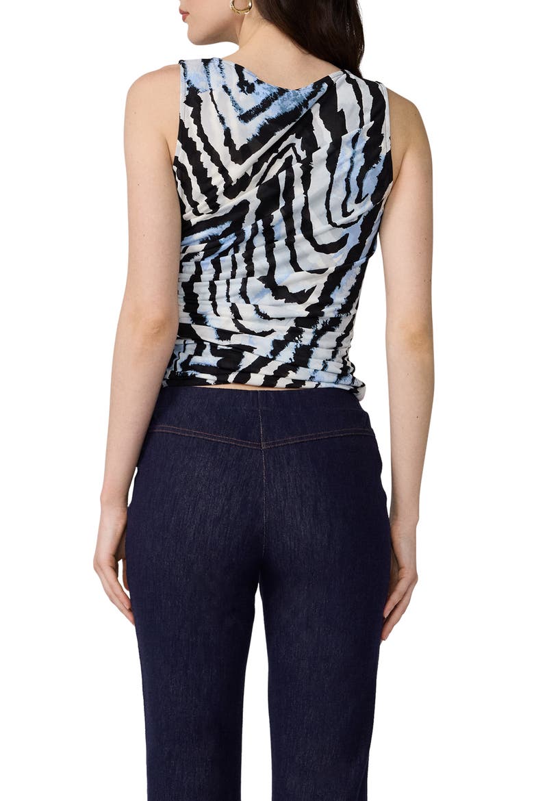 Athena Abstract Print Ruched Top, Alternate, color, ZEBRA ID BIG MIST