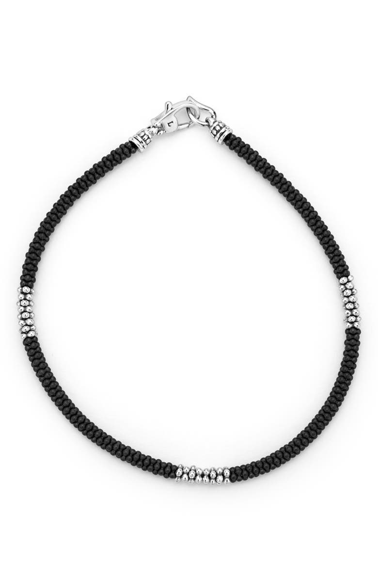 LAGOS Men's Black Caviar Three-Station Bracelet, Alternate, color, Black