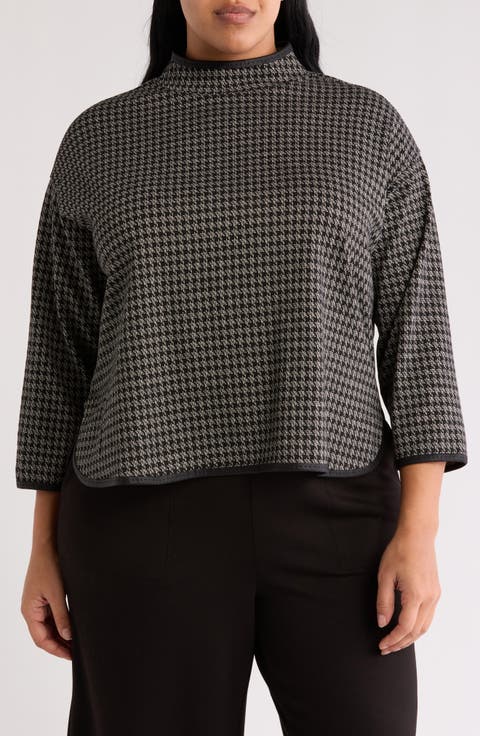 Long Sleeve Double Knit Top (Plus)