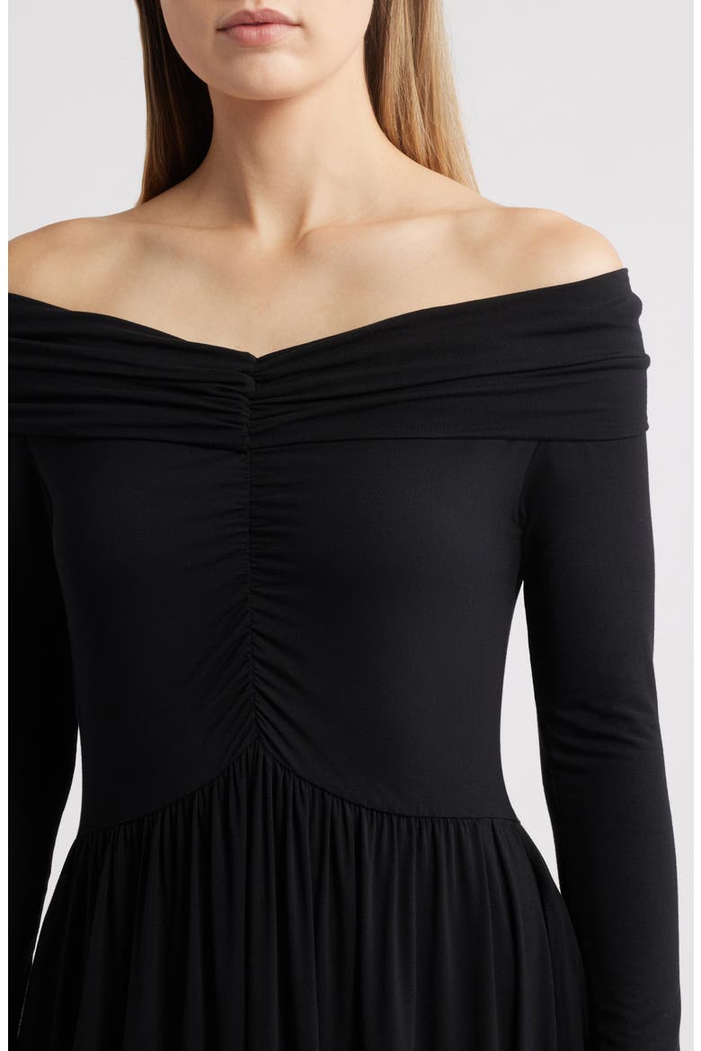 Olia Off the Shoulder Long Sleeve Dress, Alternate, color, BLACK