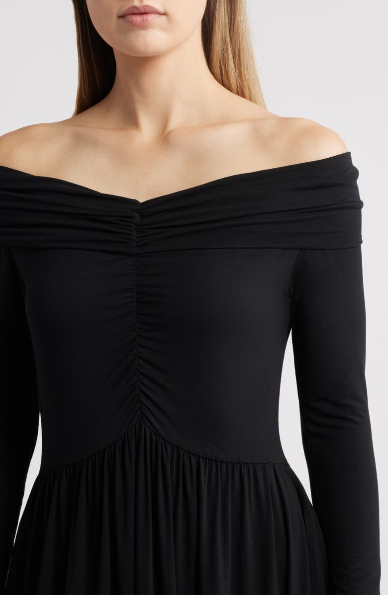 NIKKI LUND Olia Off the Shoulder Long Sleeve Dress, Alternate, color, Black