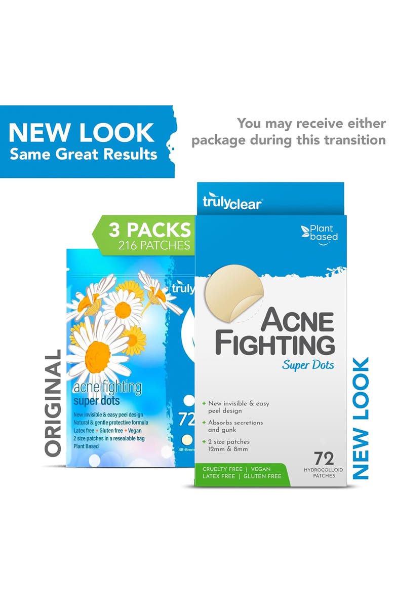 TRULY CLEAR Super Dots 72 Count Hydrocolloid Patches, 2 Sizes, Alternate, color, 