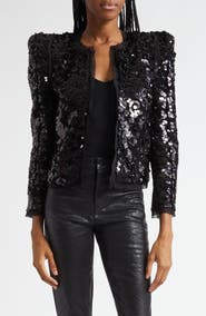 L'AGENCE Shai Paillette Strong Shoulder Jacket
