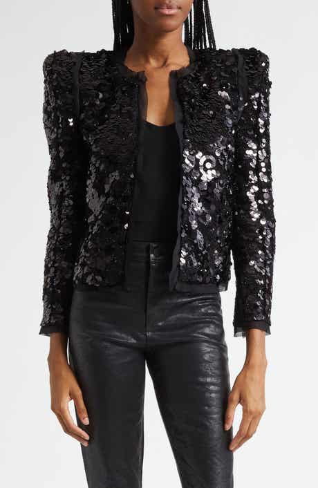 L'AGENCE Shai Paillette Strong Shoulder Jacket