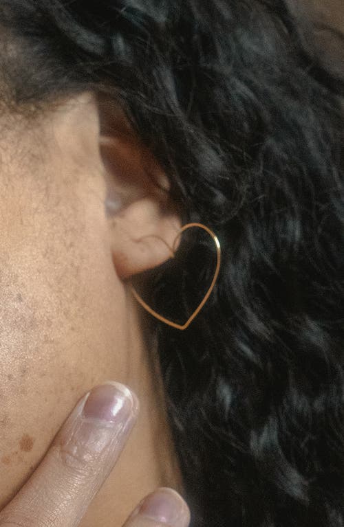 Local Eclectic Heart Hoop Earrings In Gold