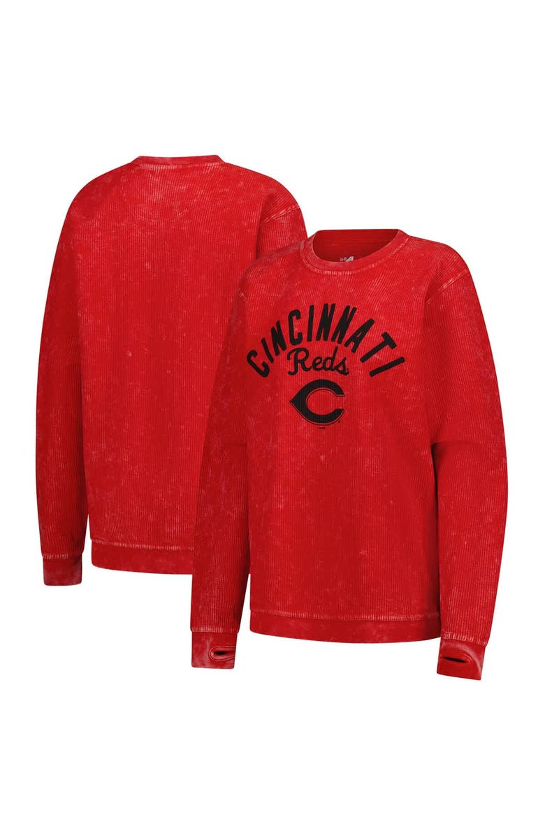 G-III 4HER BY CARL BANKS Women's G-III 4Her by Carl Banks Red Cincinnati Reds Comfy Cord Pullover Sweatshirt, Main, color, Red