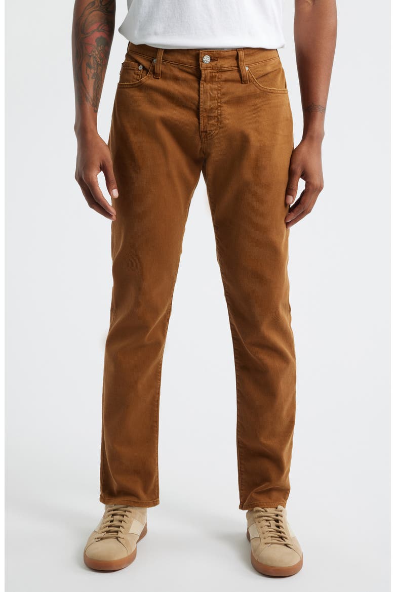 Tellis Slim Fit Corduroy Pants, Main, color, SULFUR CANYON AMBER