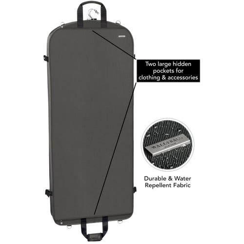 Wallybags 45" Premium Extra Capacity Travel Garment Bag With Shoulder Strap And Pockets In Gray