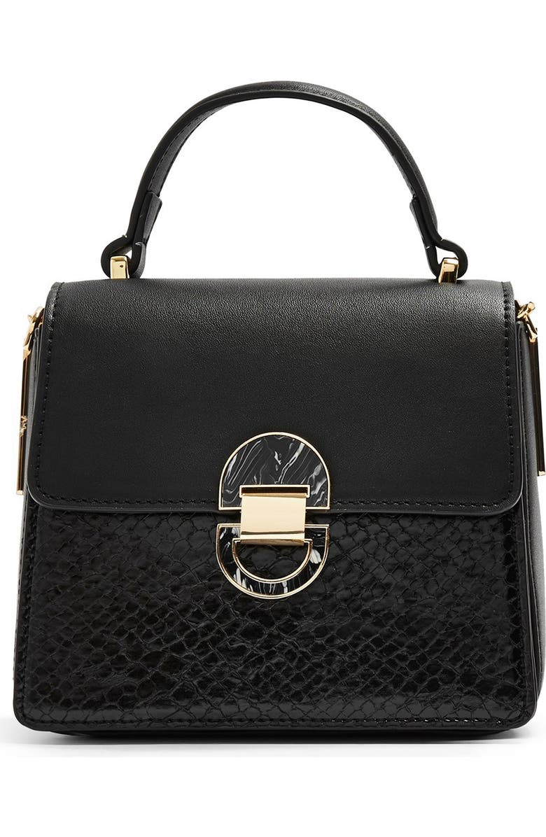 Topshop Mini Celia Faux Leather Crossbody Bag, Main, color,