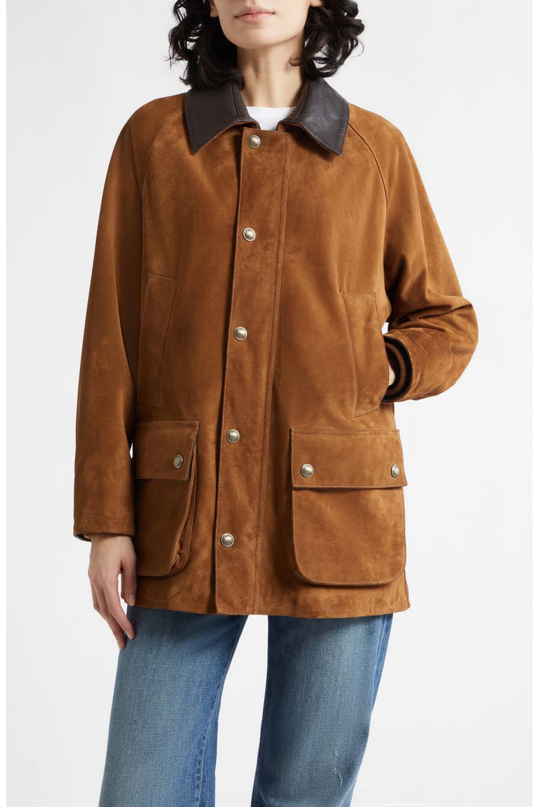 Kedem Leather Suede Parka, Main, color, MARTORA