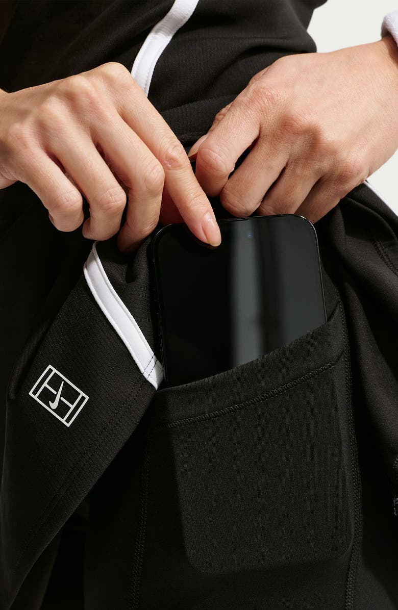 Nike Court Advantage Dri-FIT High Waist Tennis Skort, Alternate, color, Black/White