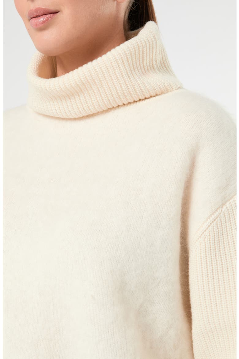 Wool, Cashmere & Silk Turtleneck Sweater, Alternate, color, IVORY