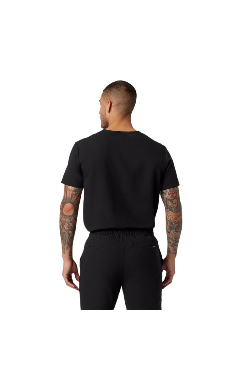 JAANUU Holmes Men's 1-Pocket Classic V-Neck Scrub Top, Alternate, color, Black