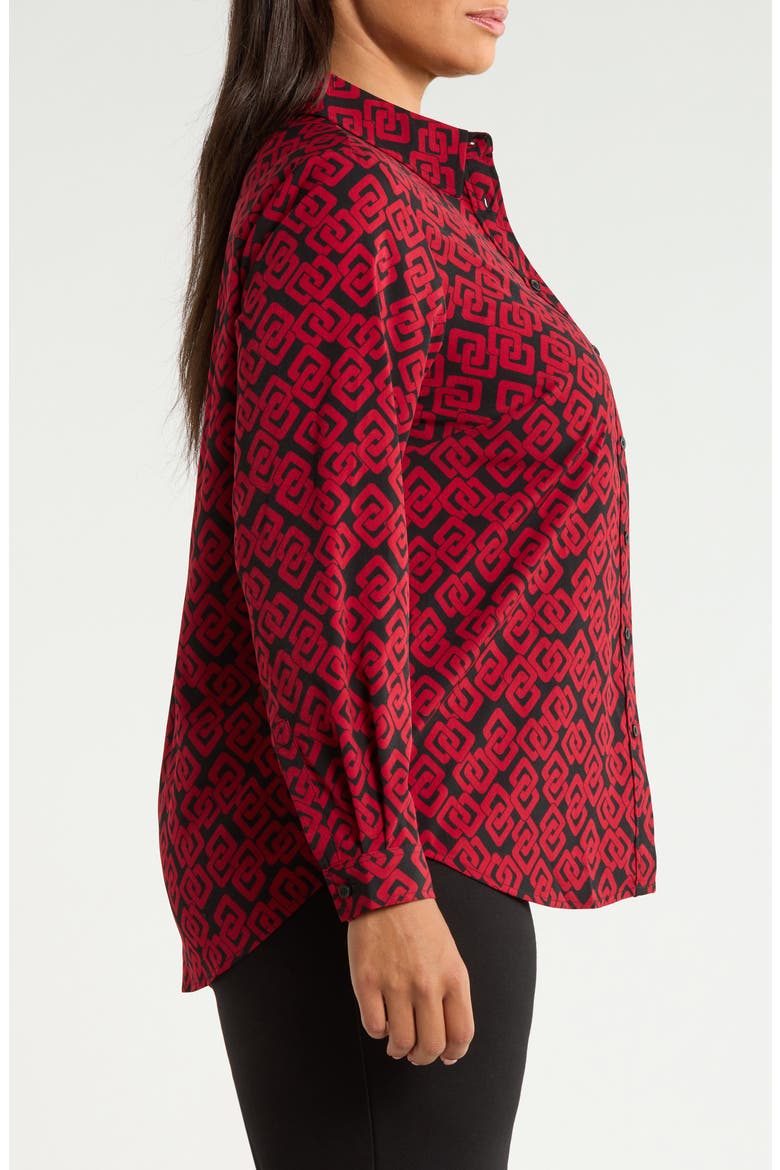 Printed Utility Shirt, Alternate, color, ANNE BLACK/ TITIAN RED