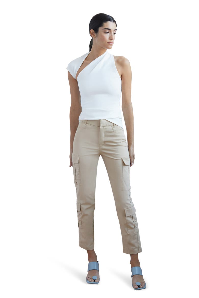 Manhattan One-Shoulder Top, Alternate, color, OFF WHITE