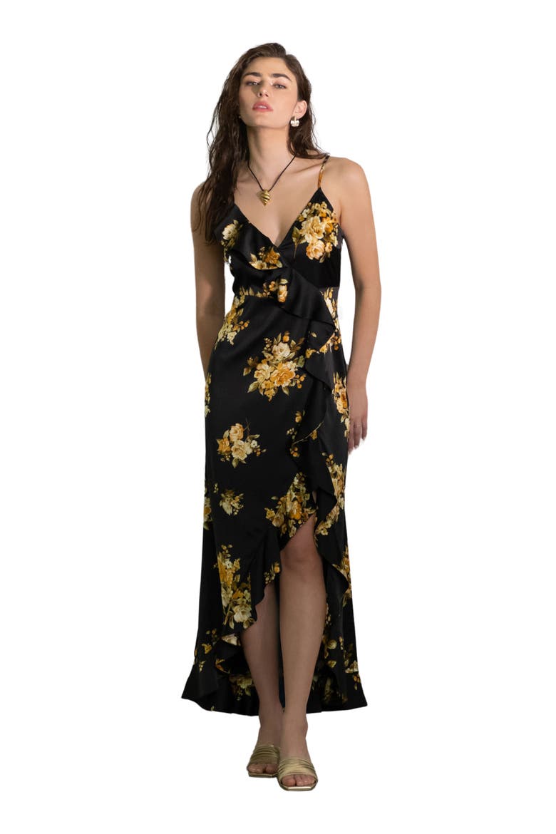 Floral Maxi Dress, Alternate, color, BLACK MULTI