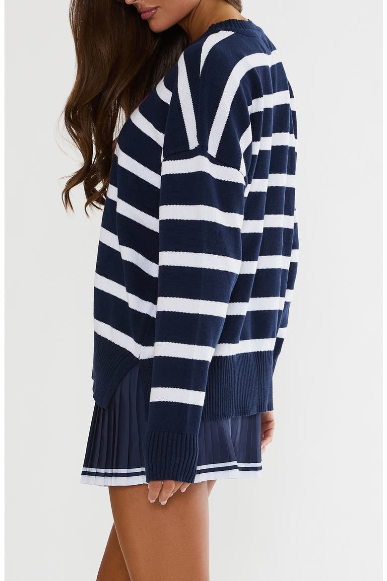 Callie Stripe Sweater, Alternate, color, DUSK CLUB STRIPE