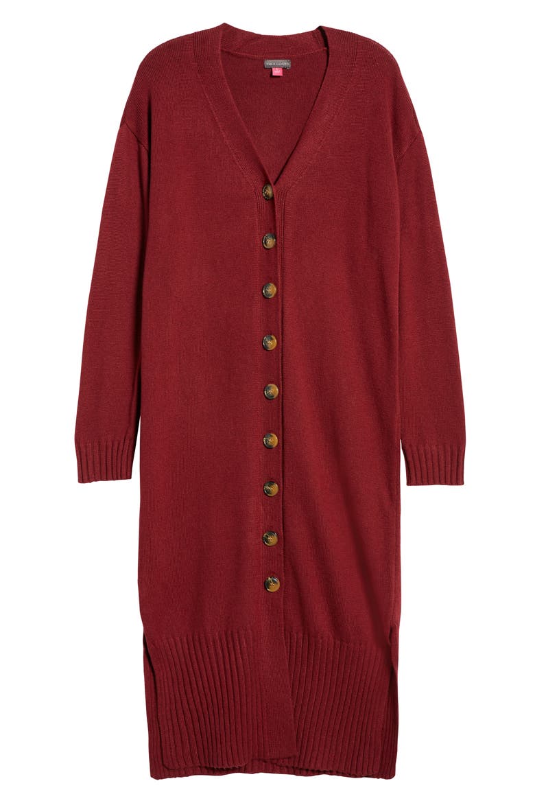Long Cardigan, Alternate, color, EARTH RED