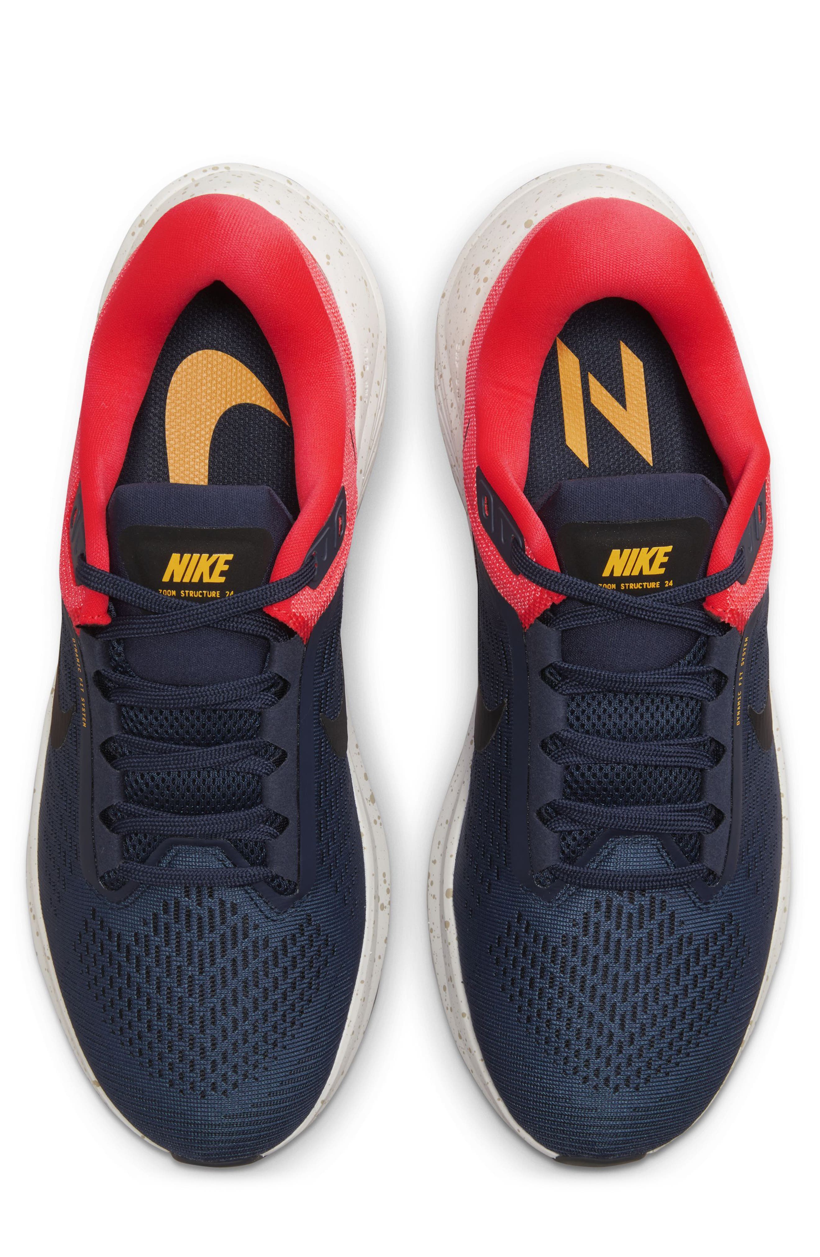 Air Zoom Structure 24 Running Shoe, Alternate, color, OBSIDIAN/ CRIMSON/ WHITE