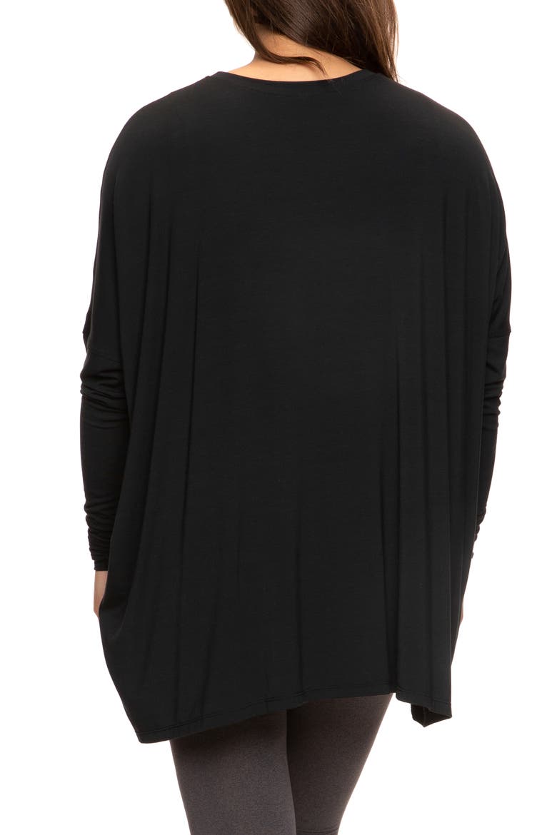 Stretch Modal Maternity Pajama Top, Alternate, color, BLACK