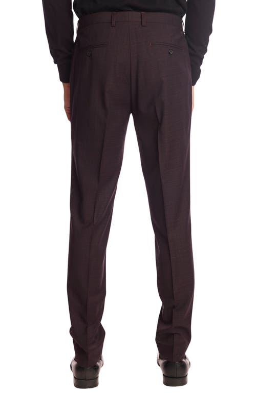 Paisley & Gray Downing Slim Fit Flat Front Grid Dress Pants In Purple