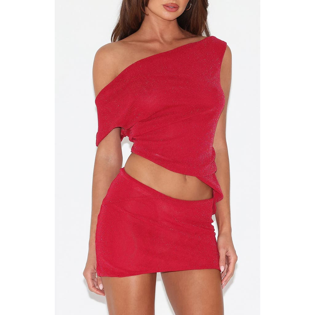 Tiger Mist Cobi Asymmetric One-shoulder Tank In Red