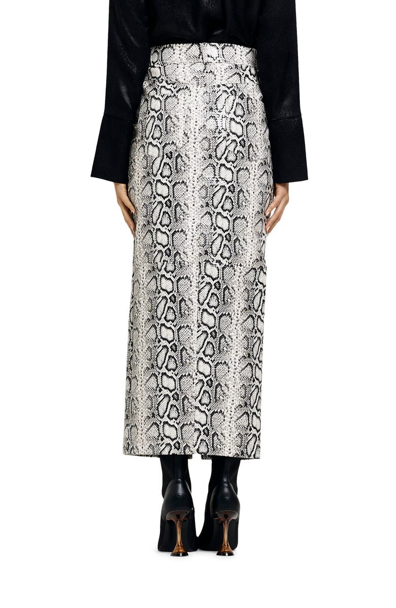 River Island Midaxi Snakeskin Print Faux Leather Midi Skirt, Alternate, color,